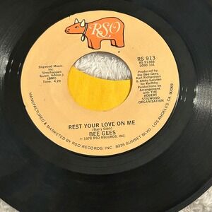 Bee Gees "Rest Your Love On Me" & "Too Much Heaven" 45 RPM Vinyl Record RSO 913